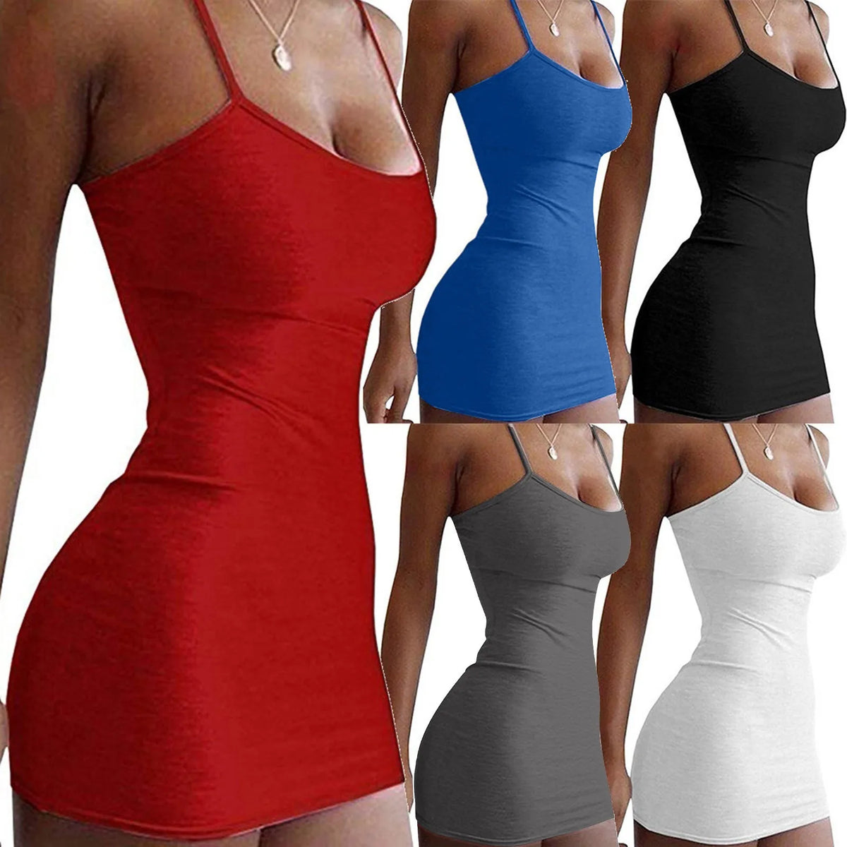 Women's Spaghetti Strap Nightgown Sleeveless V-Neck Sleepwear Women's Nightgown Babs