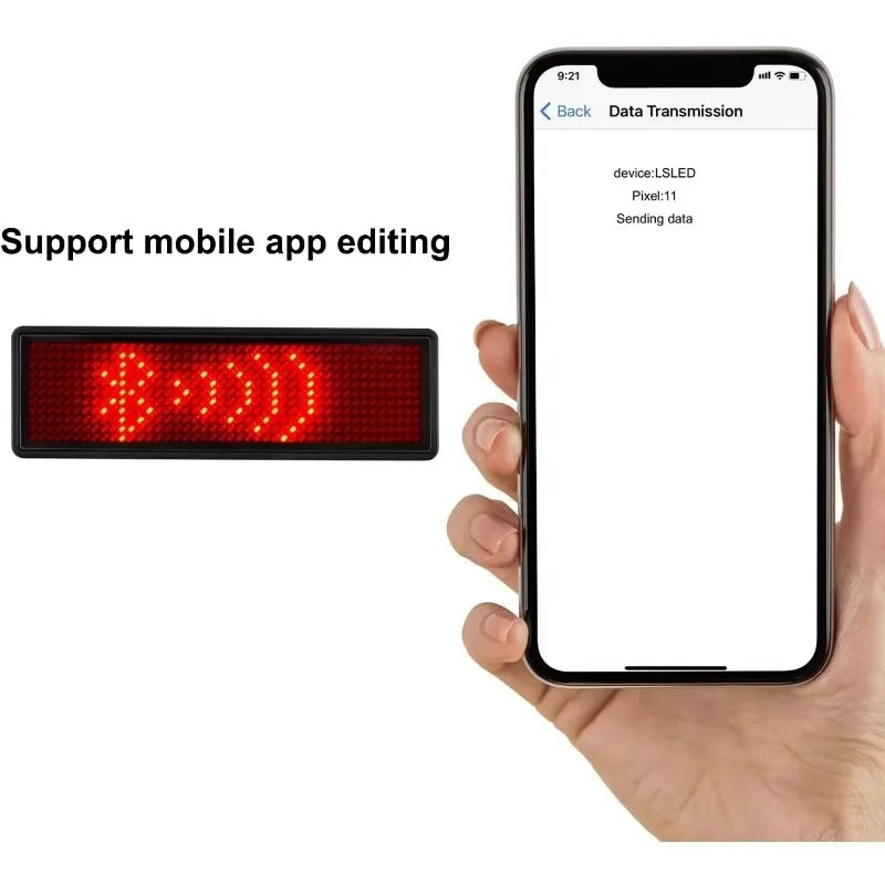 Bluetooth Programmable LED Name Badge – Scrolling Display Tag LED Name Badge Babs