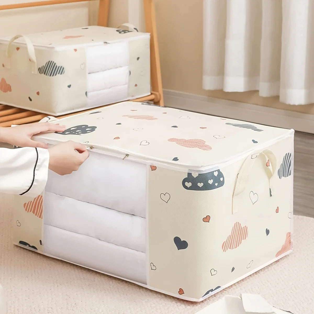Large Foldable Non-Woven Storage Bag – Quilt & Clothing Organizer Foldable Storage Bag Babs