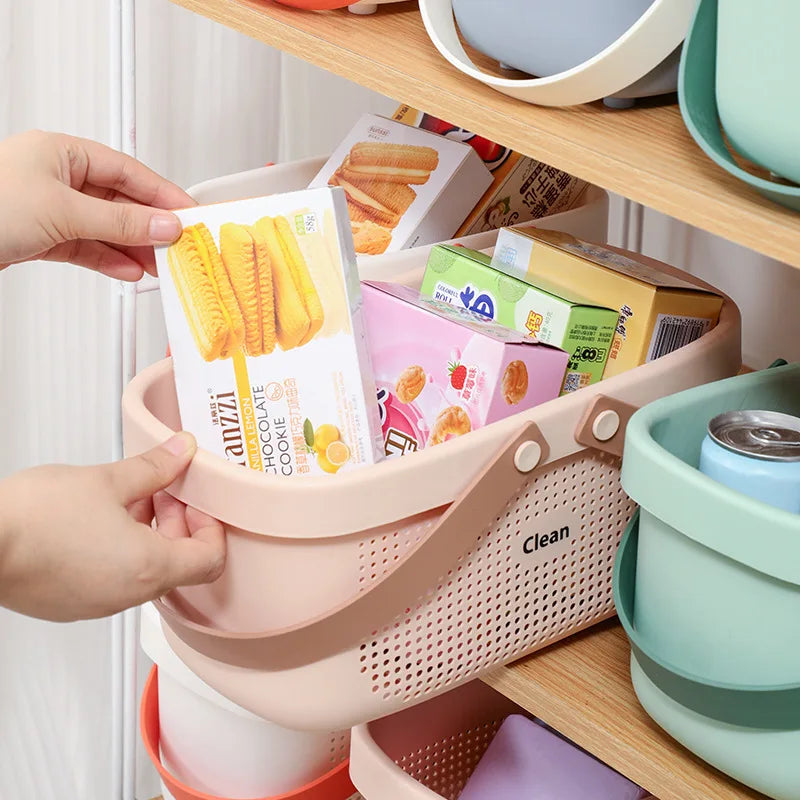 Plastic Storage Basket with Handle – Shower Caddy Organizer Storage Basket Babs