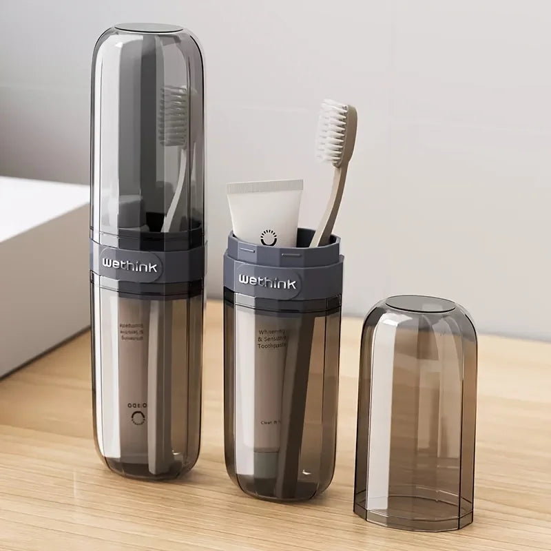 Travel Toothbrush & Mouthwash Cup – Portable Vertical Rinse Cup Travel Toothbrush Cup Babs