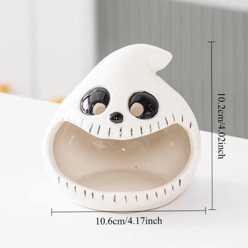 Halloween Ceramic Ghost Candlestick – Pumpkin Bat Candle Holder Ceramic Candle Holder Babs