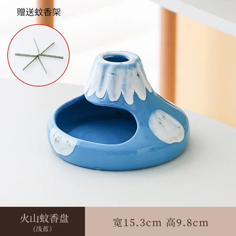 Ceramic Volcano Mosquito Coil Holder & Ash Tray – Fire-Safe Mosquito Coil Holder Babs B