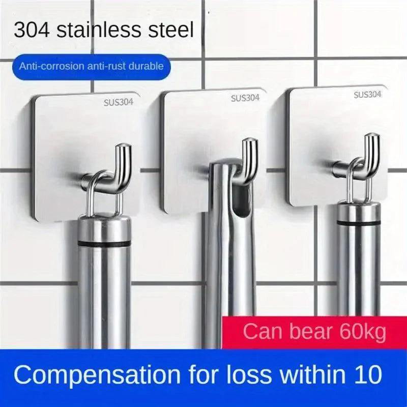 Stainless Steel Self-Adhesive Hook – No-Drill Rustproof Hanger Self-Adhesive Hook Babs