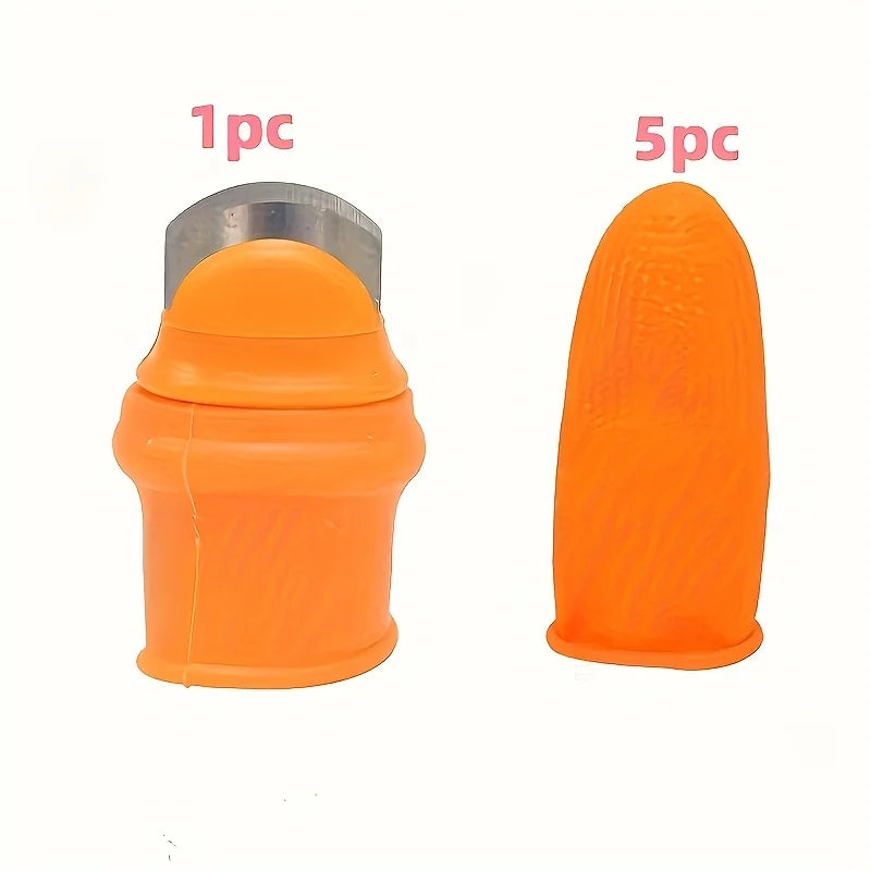 6-Piece Silicone Thumb Knife Set – Stainless Steel Garden Cutter Thumb Harvest Knife Babs