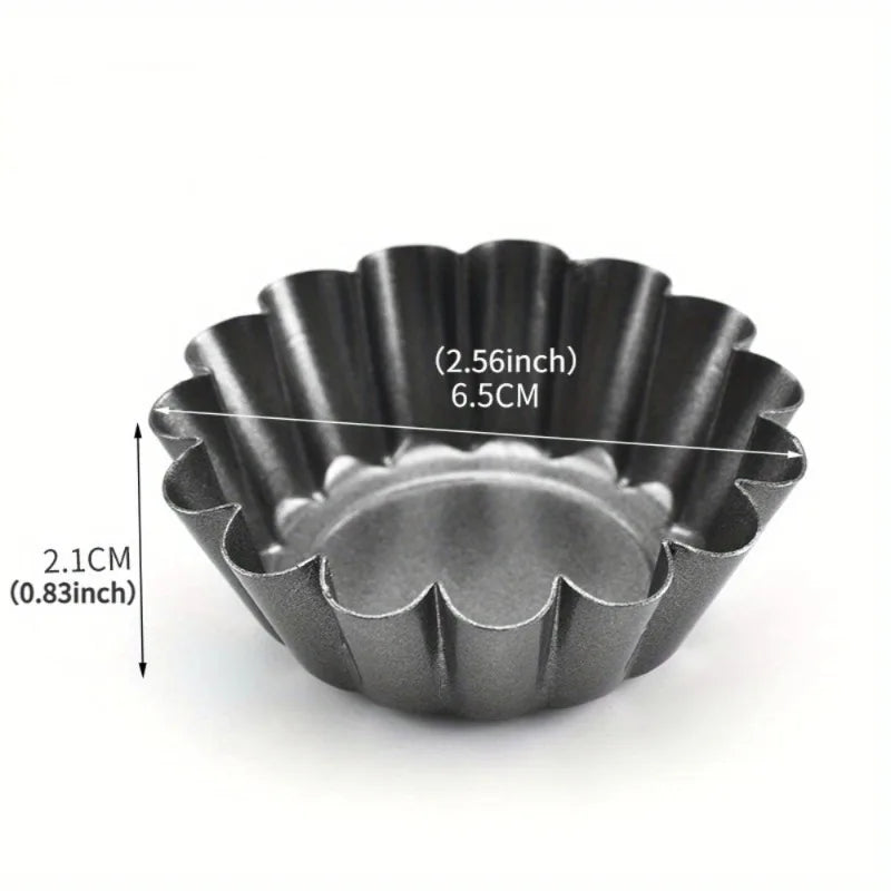 6-Piece Chrysanthemum Egg Tart Mould – Non-Stick Baking Set Egg Tart Baking Mould Babs