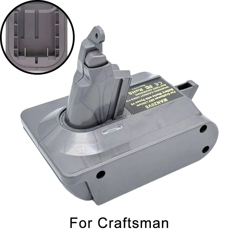 Craftsman 20V to Dyson V6 Battery Adapter Converter | MAN20V6 Battery Adapter Converter Babs For Craftsman