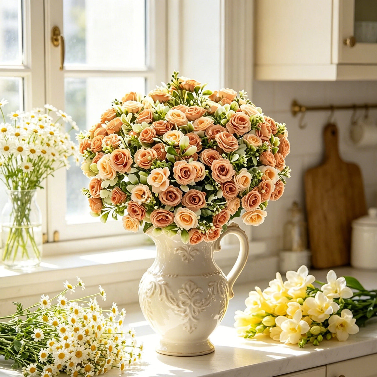 UV-Resistant Artificial Silk Rose Bouquet – Wedding & Home Décor Artificial Flower Bouquet Babs