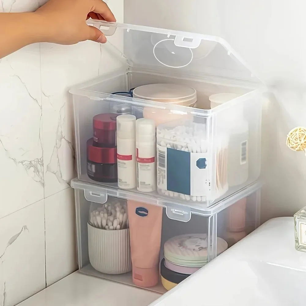 Large Clear Stackable Plastic Storage Box – Home & Office Plastic Storage Box Babs