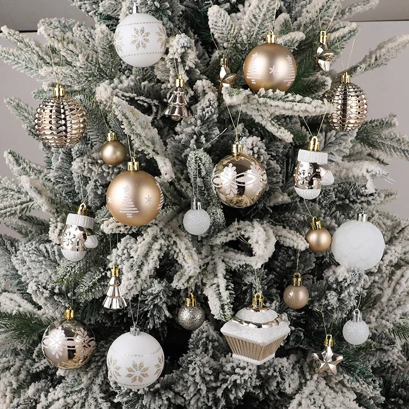 42Pcs Champagne Christmas Ball Ornaments 6cm Xmas Tree Décor Christmas Tree Ornaments Babs