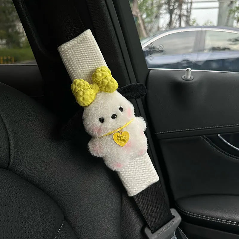 Anime Puppy Plush Car Seat Belt Shoulder Pad Cover Seat Belt Cover Babs