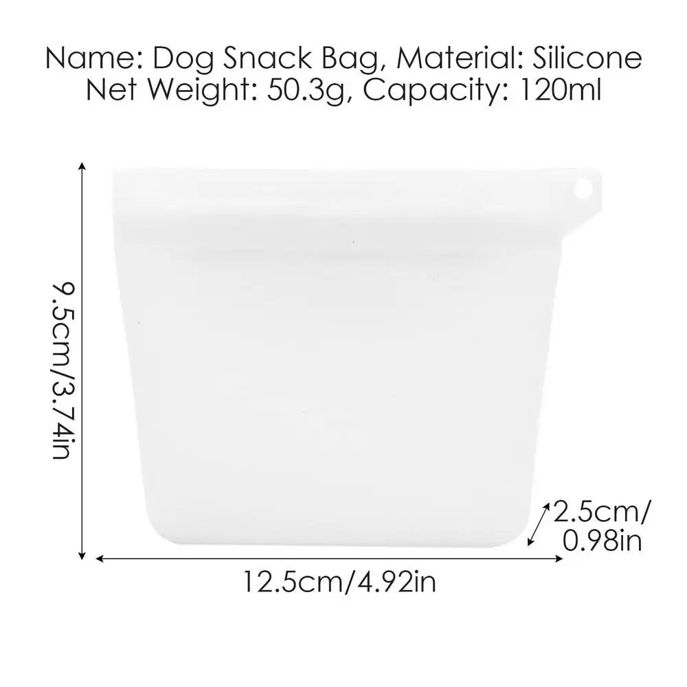 Silicone Dog Treat Pouch – Waterproof Pet Training Snack Bag Pet Treat Pouch Babs White