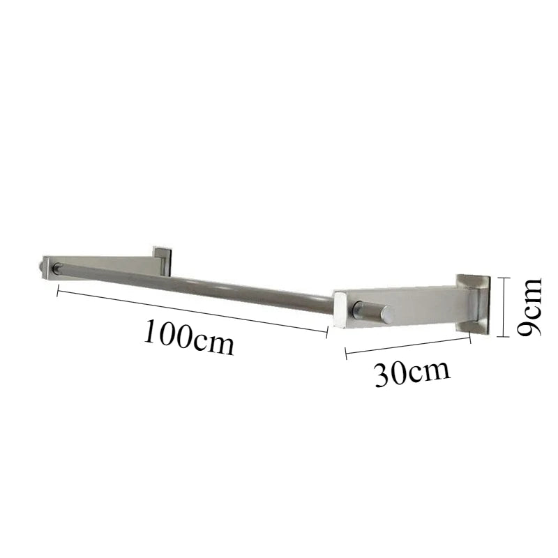 Wall Mounted Stainless Steel Coat Rack – Modern 2-Hook Hanger Wall Mounted Coat Rack Babs 2 Brackets-1M