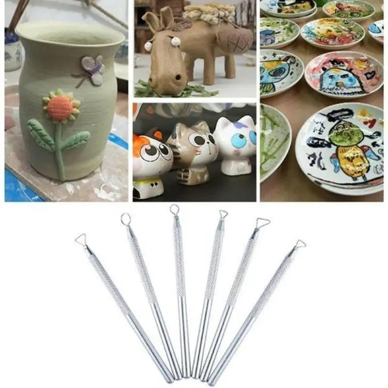 6-Piece Aluminum Clay Tool Set – Pottery, Sculpting & Carving Clay Sculpting Tools Babs