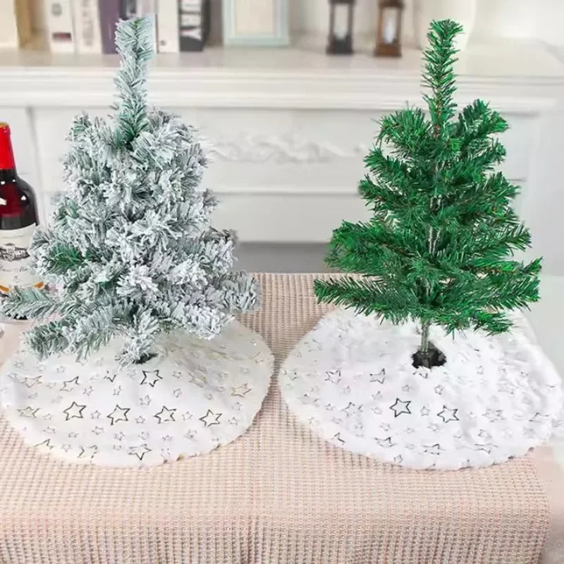 Mini Christmas Tree Skirt – Red & White Snowflake Mat Christmas Tree Skirt Babs