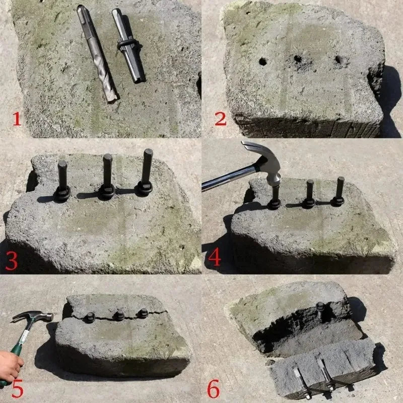 5-Pc Wedge & Feather Shims – Stone Splitting Tool Set Stone Splitting Tools Babs