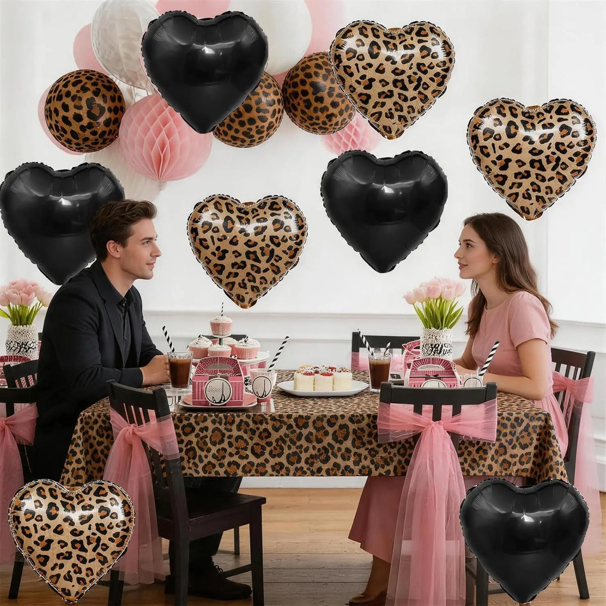 Leopard Print Heart Foil Balloons – Party & Wedding Decor Party Foil Balloons Babs
