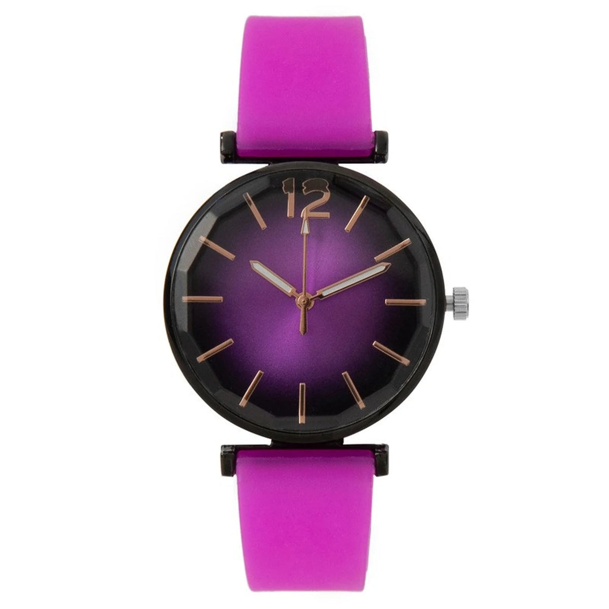 Women's Fashion Quartz Watch – Black Dial & Green Strap Ladies Quartz Watch Babs Purple
