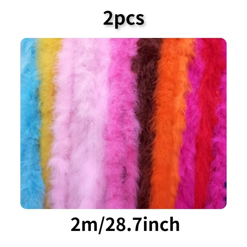 2PCS 2M Christmas Feather Boa Garland – Party & DIY Décor Feather Boa Garland Babs
