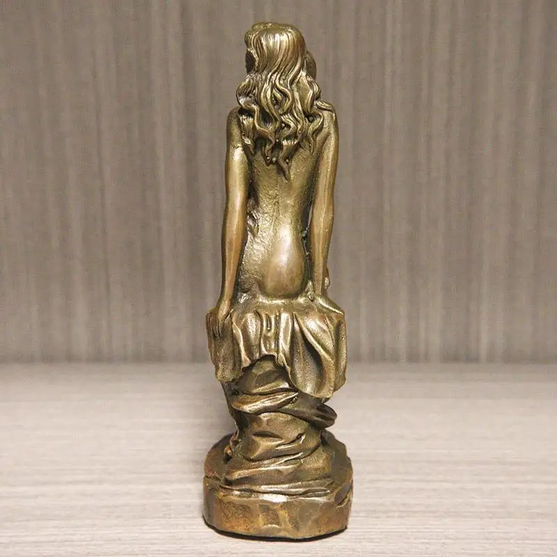 Oriental Women Brass Sculpture Desktop Statue | Home Decor Decorative Figurine Babs