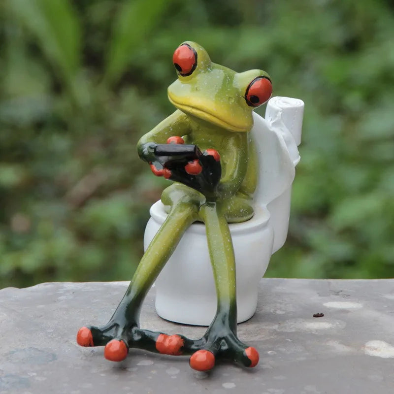 Resin Yoga Frog Figurine – Fun Desktop & Garden Decor Decorative Figurine Babs