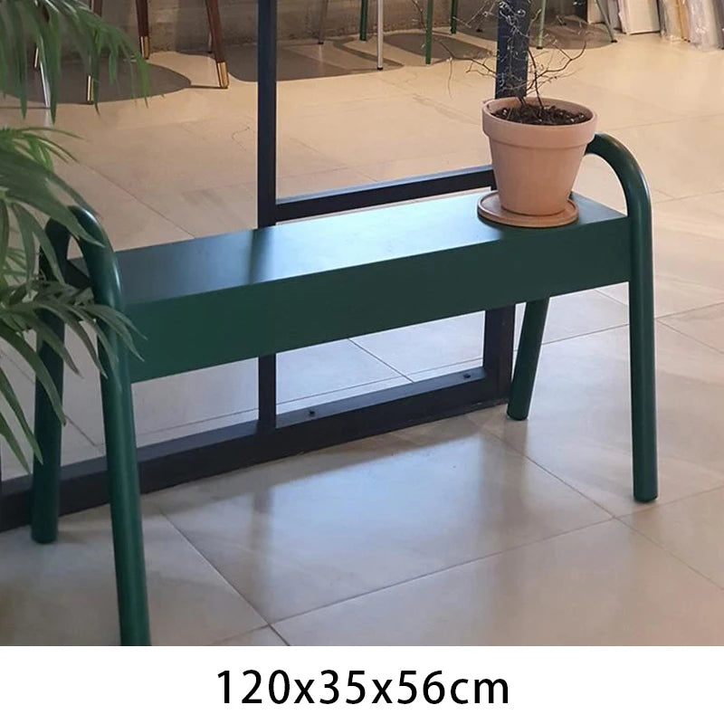Modern Metal Footstool Bench – Indoor & Outdoor Low Stool Metal Footstool Bench Babs Green Large