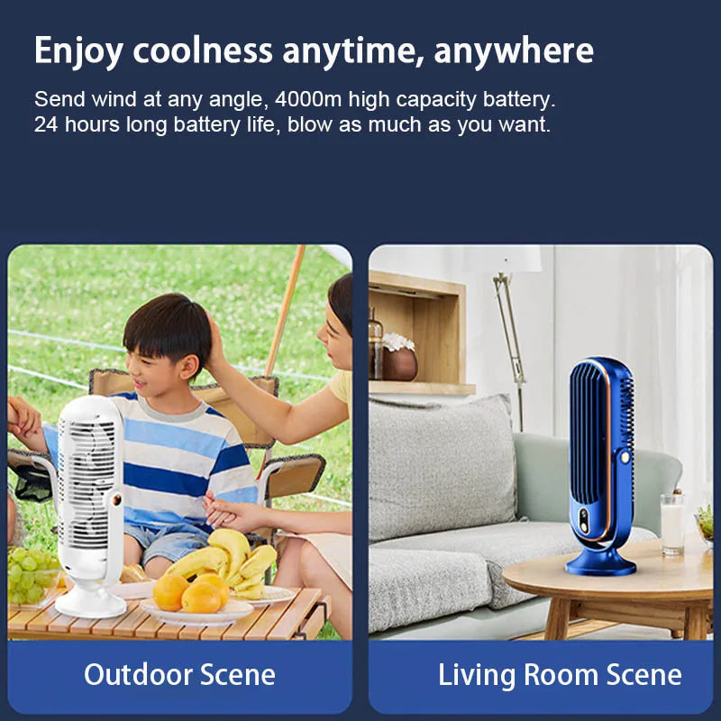 Rechargeable Desktop Fan 5-Speed 720° Swivel – Home & Camping Portable Desktop Fan Babs