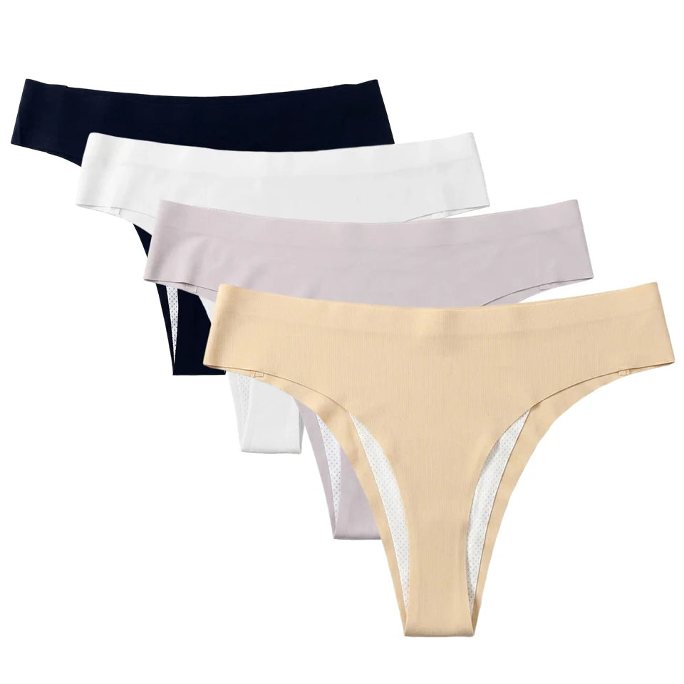 4-Pack Seamless No-Show Thongs – Invisible Under Leggings Seamless Thong Panties Babs 4Pcs S Pack