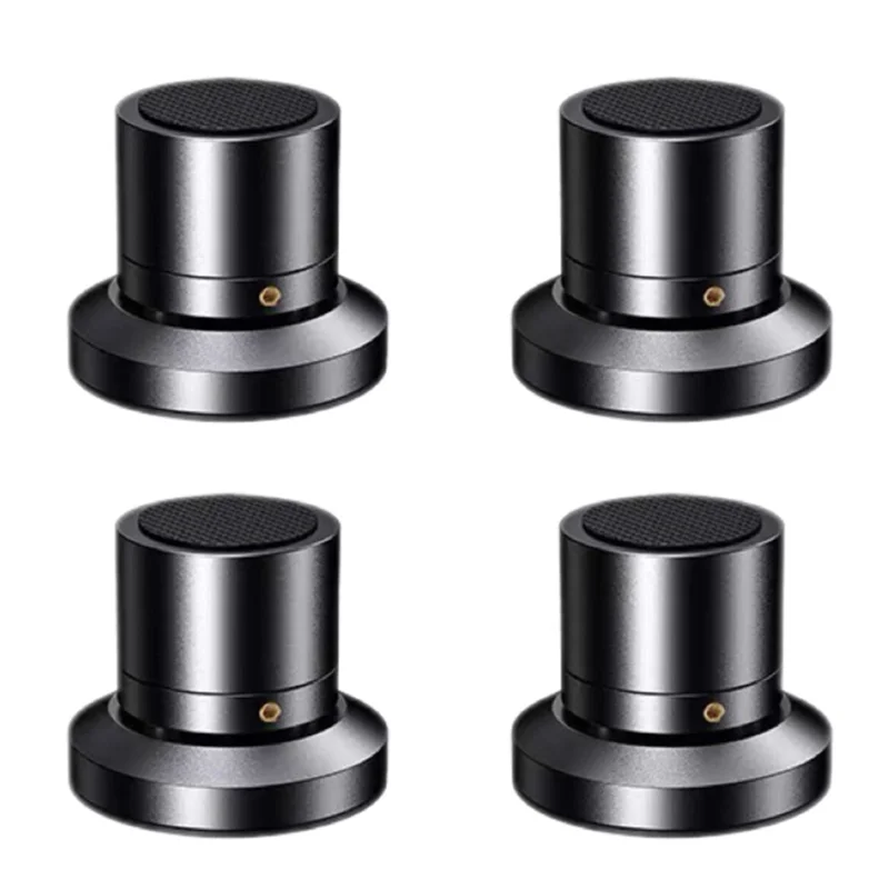 Speaker Isolation Feet 4PCS – Adjustable Aluminum Spike Pads Speaker Isolation Feet Babs Black 65x53mm
