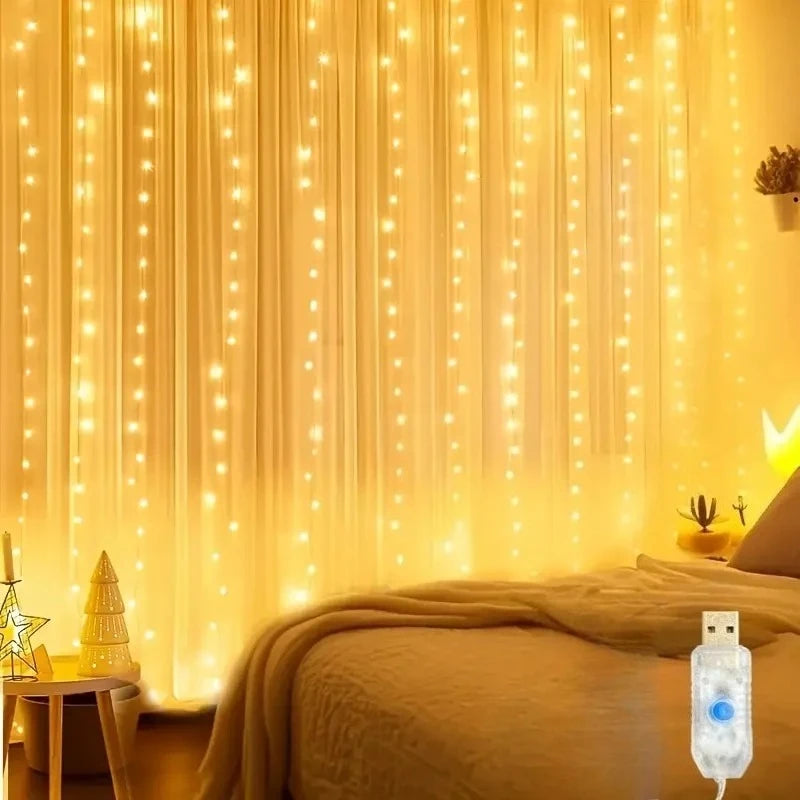 USB LED Fairy Curtain Light – Bedroom & Holiday Decoration LED Curtain Light Babs