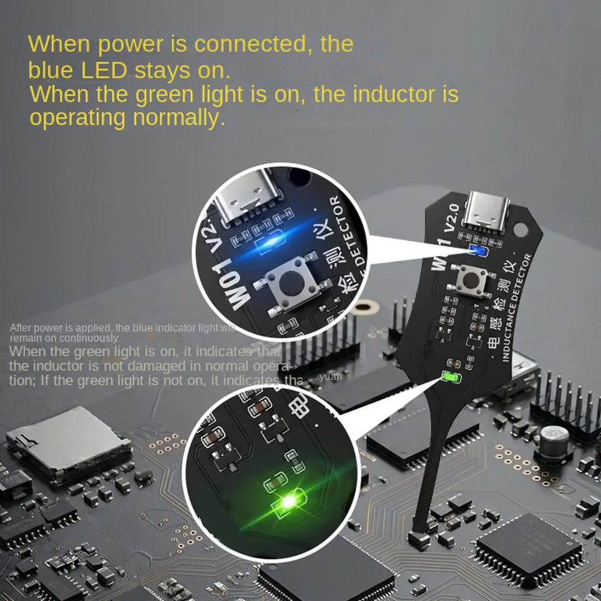 W01 Type-C Inductance Tester – Motherboard Coil Tester Tool Inductance Coil Tester Babs