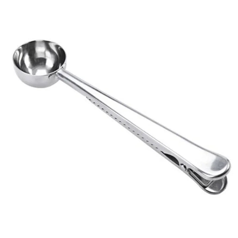 Stainless Steel Coffee Measuring Spoon & Sealing Clip Coffee Measuring Spoon Babs