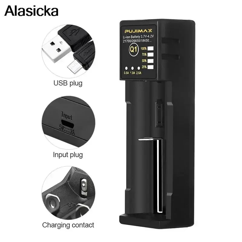 Smart Li-ion Battery Charger – 18650, 26650, 21700 & More Li-ion Battery Charger Babs