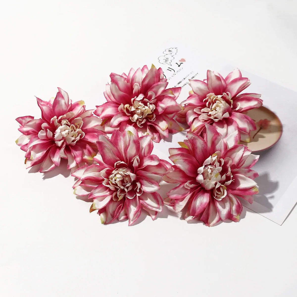 5/10Pcs 9cm Artificial Silk Chrysanthemum Heads for Wedding & Home Artificial Flower Heads Babs Apricot color 5pcs