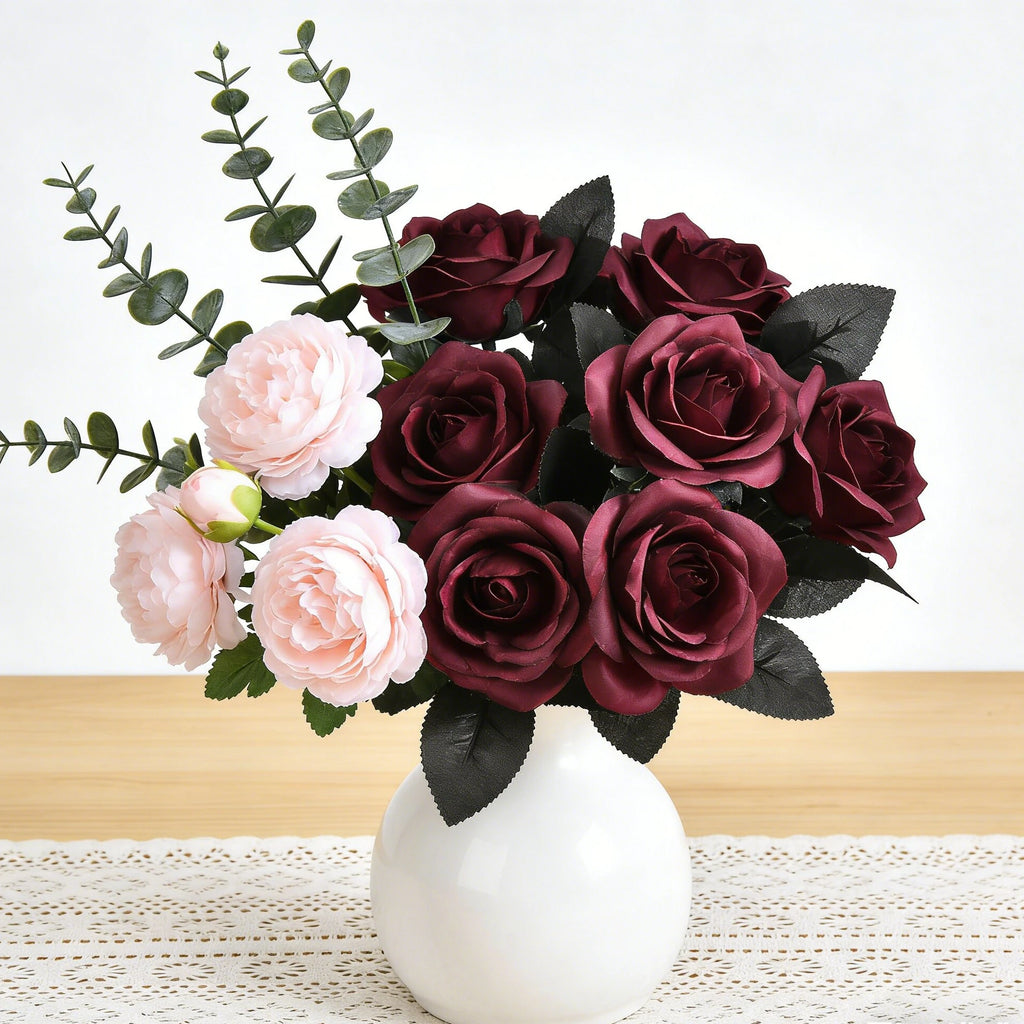 Silk Rose Artificial Flowers Bouquet 5/10 Pcs – Home Decor Artificial Flower Bouquet Babs