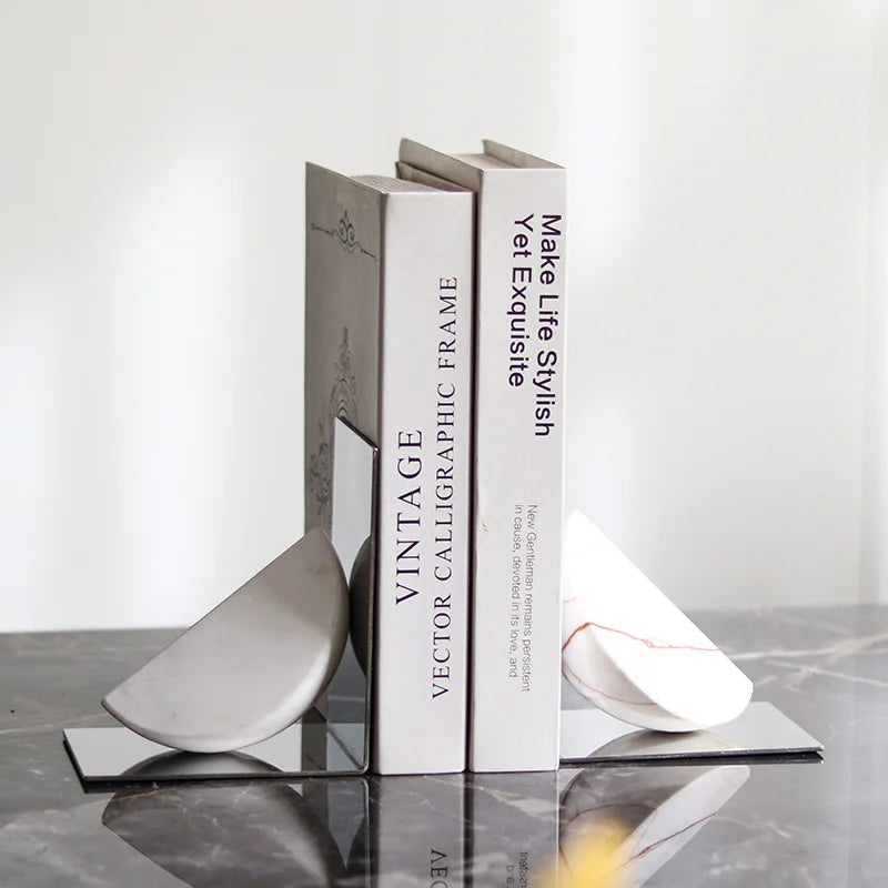 Marble Bookend Ornament | Modern Home & Office Desk Decor Marble Bookend Ornament Babs