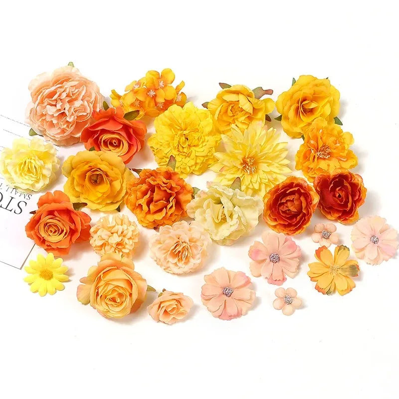 Orange Silk Rose Artificial Flowers – Wedding & Home Décor Artificial Silk Flowers Babs