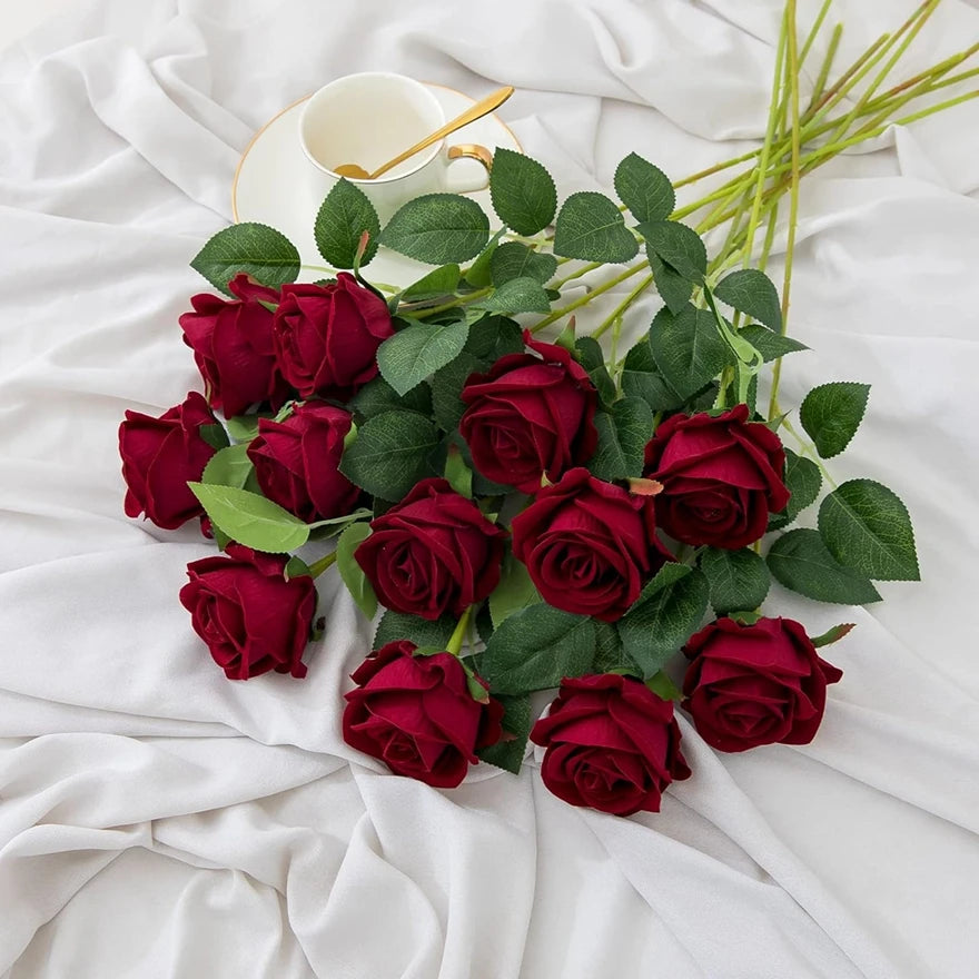Artificial Silk Rose Bouquet 10/20 Pcs – Wedding & Home Decor Artificial Flower Bouquet Babs