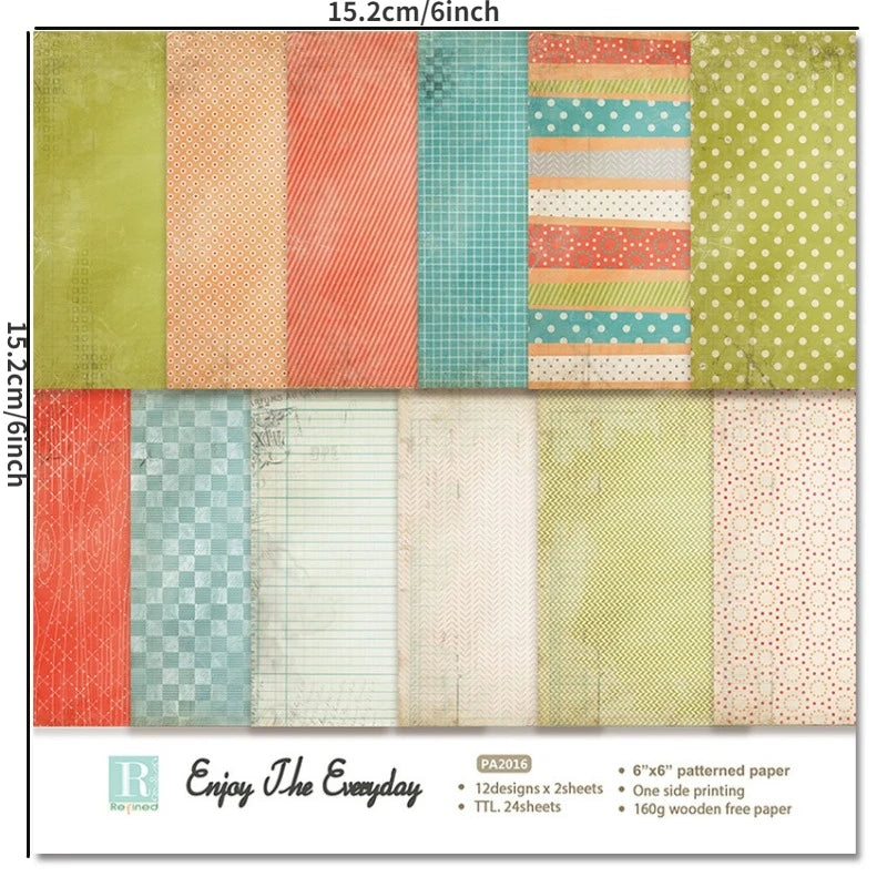 24-Sheet Craft Paper Pad – Scrapbooking, Origami & Card Making Craft Paper Pad Babs
