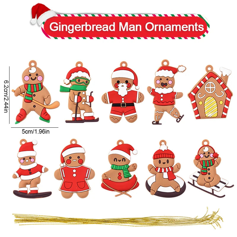 10pcs Sport Gingerbread Man Christmas Tree Ornaments 2024–2025 Christmas Tree Ornaments Babs 10pcs