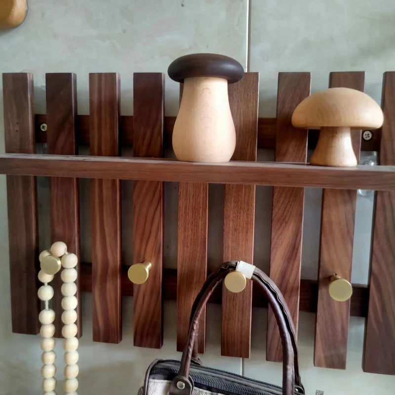 Retro Wooden Wall Coat Rack – 4-Hook Minimalist Organizer Wall Coat Rack Babs