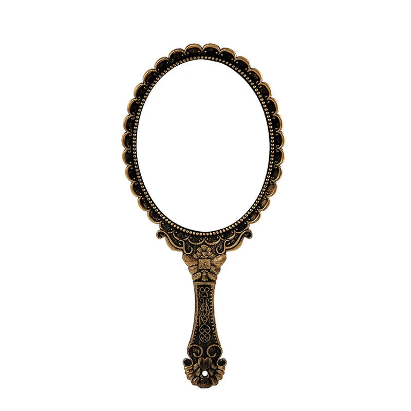 Vintage Embossed Floral Hand Mirror – Portable Makeup Mirror Cosmetic Hand Mirror Babs