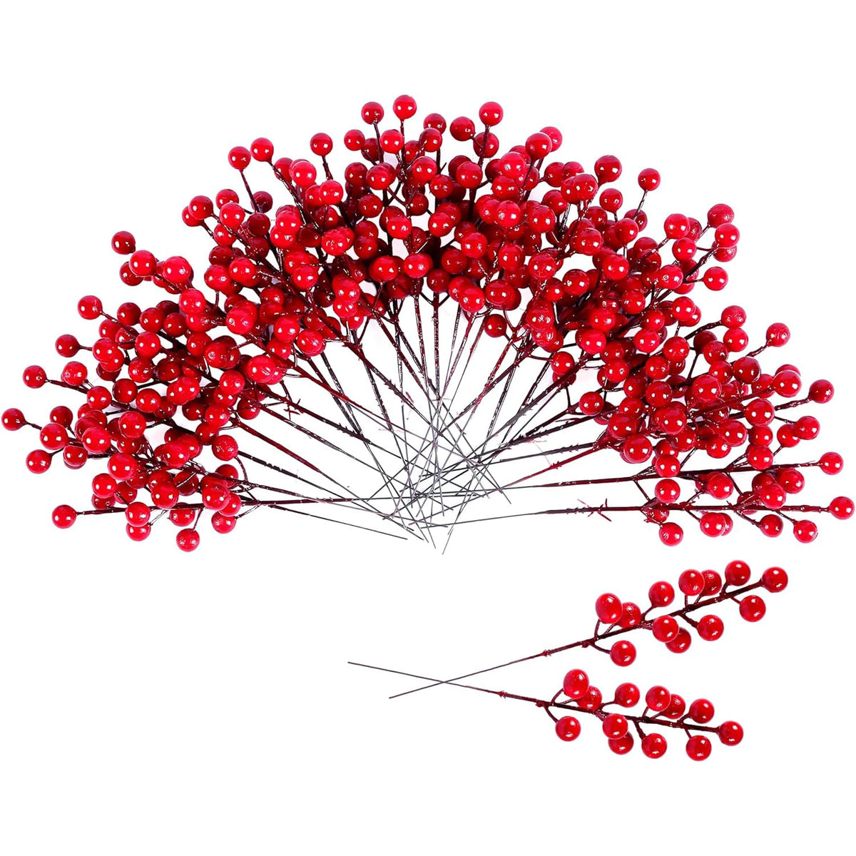 Artificial Holly Berry Branches – Christmas & Wedding Decor (5/10pc) Artificial Floral Branch Babs Red 5pcs
