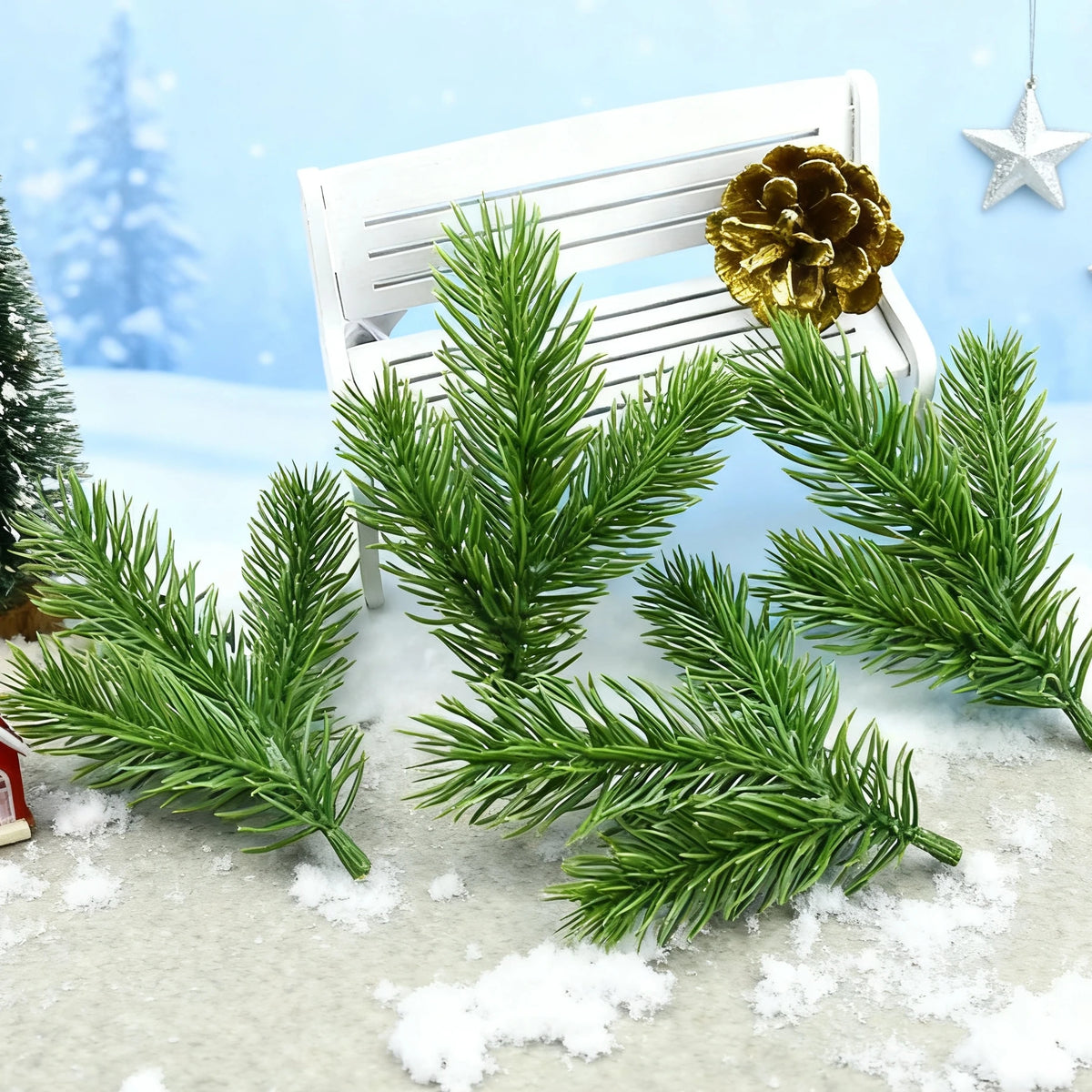 40/80Pcs Artificial Green Plants – Christmas & Wedding Décor Artificial Greenery Decor Babs