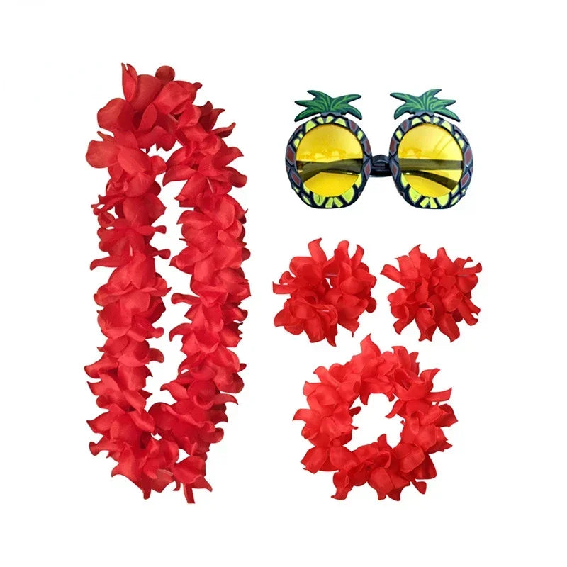 Hawaiian Luau Flower Headband Lei Wreath – Tropical Party Floral Party Headband Babs