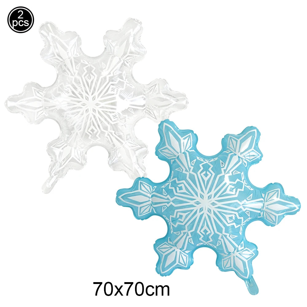 Snowflake Foil Balloons – White Pink Blue Party Décor Foil Party Balloons Babs Fluorescence Yellow As pictures show