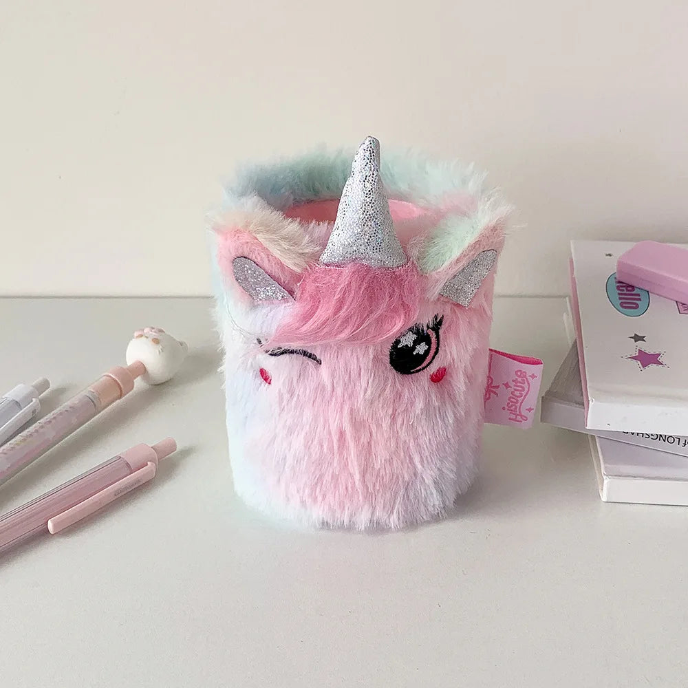 Cute Cartoon Plush Pen Holder – Desktop Stationery Organizer Plush Pen Holder Babs C