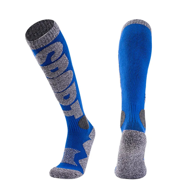 Thermal Over-Knee Ski Socks for Snowboard & Hiking Thermal Ski Socks Babs Blue
