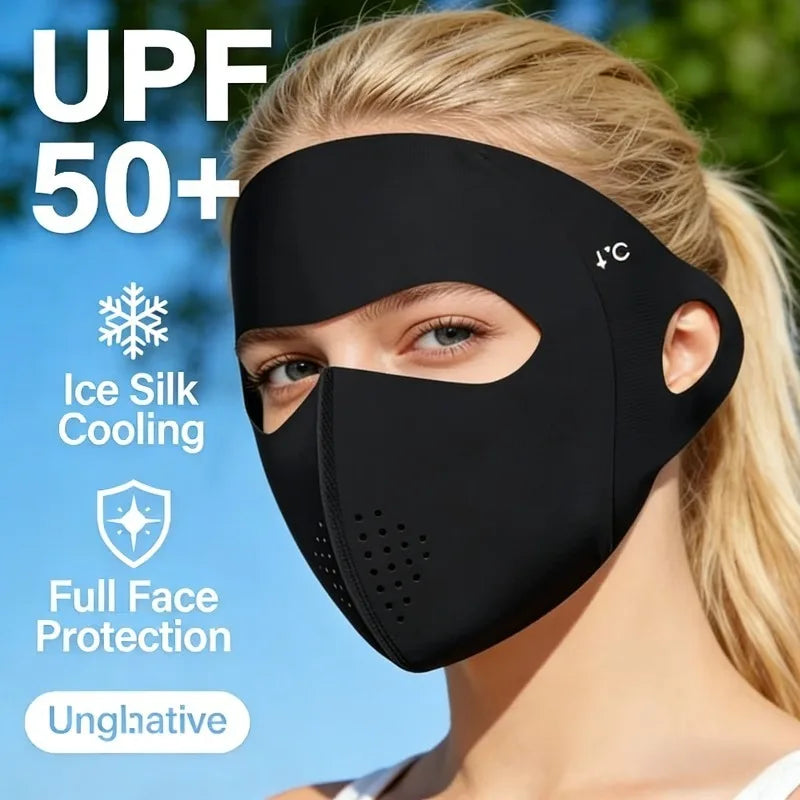 UPF50+ Full Face Sun Mask – Cooling Breathable Facekini UV Face Sun Mask Babs