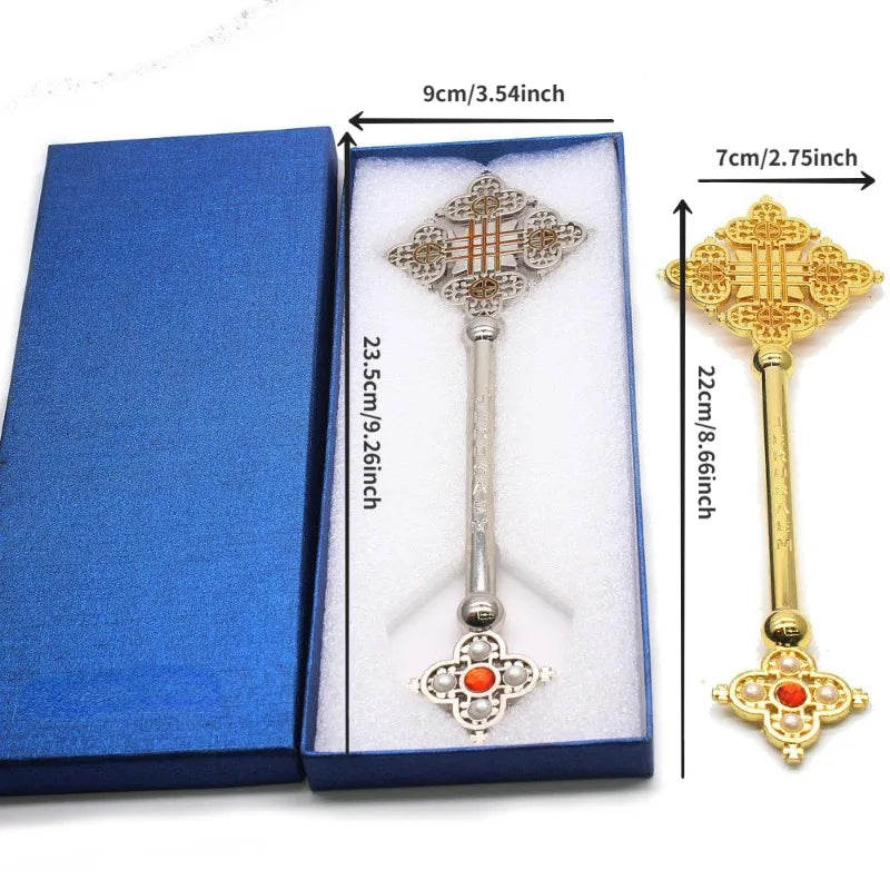 Catholic Hand-Held Cross Prayer Keepsake | Zinc Alloy Gift Religious Prayer Cross Babs